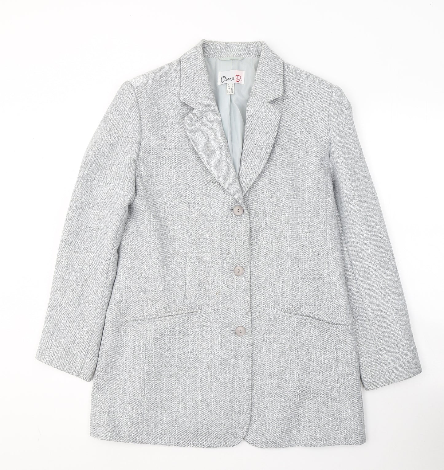Oscar B. Womens Grey  Polyester Jacket Suit Jacket Size 12