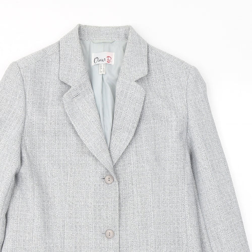 Oscar B. Womens Grey  Polyester Jacket Suit Jacket Size 12