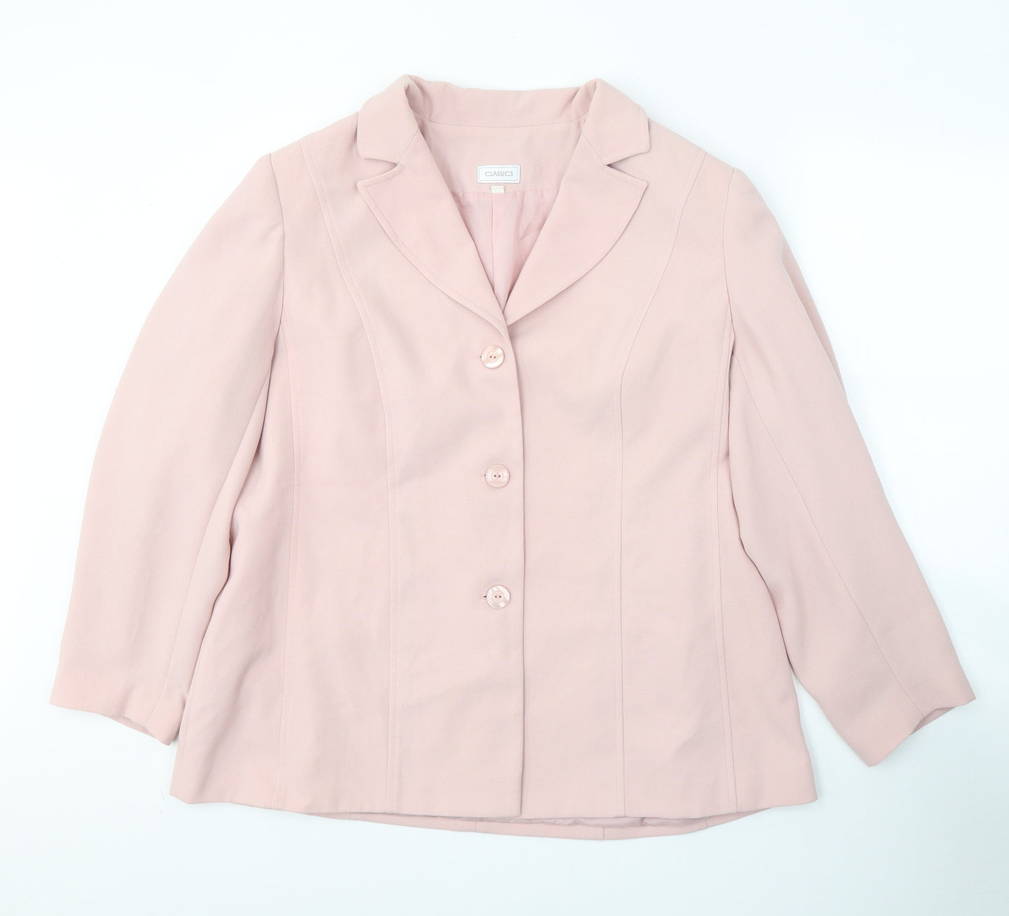 Classics Womens Pink  Polyester Jacket Blazer Size 20