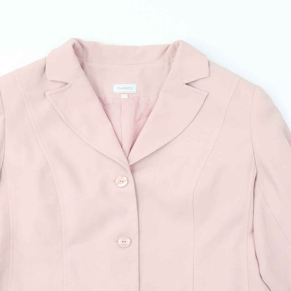 Classics Womens Pink  Polyester Jacket Blazer Size 20