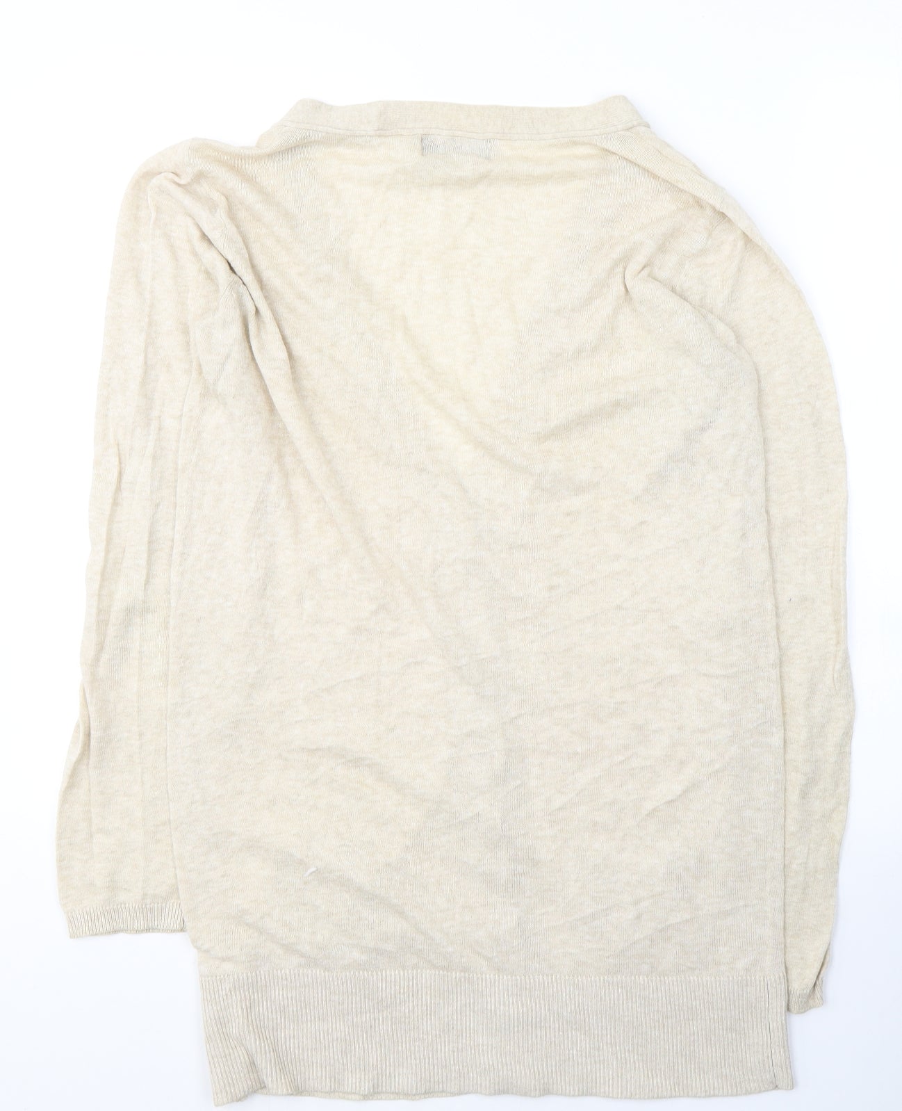 COLLECTION  Womens Beige V-Neck  Cotton Cardigan Jumper Size 16