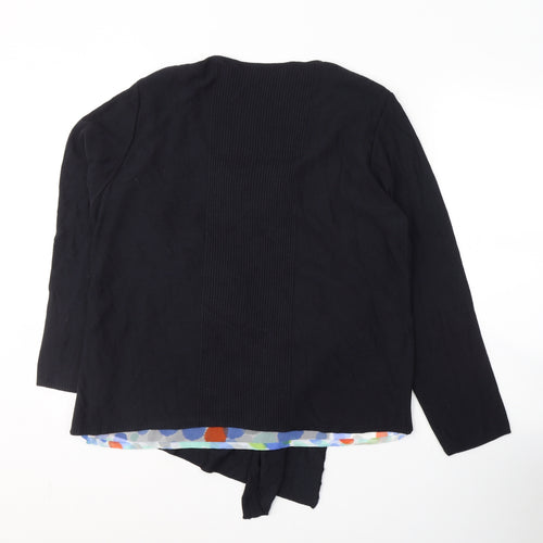 Per Una Womens Black  Viscose Basic Blouse Size 20 Round Neck - Cardigan effect