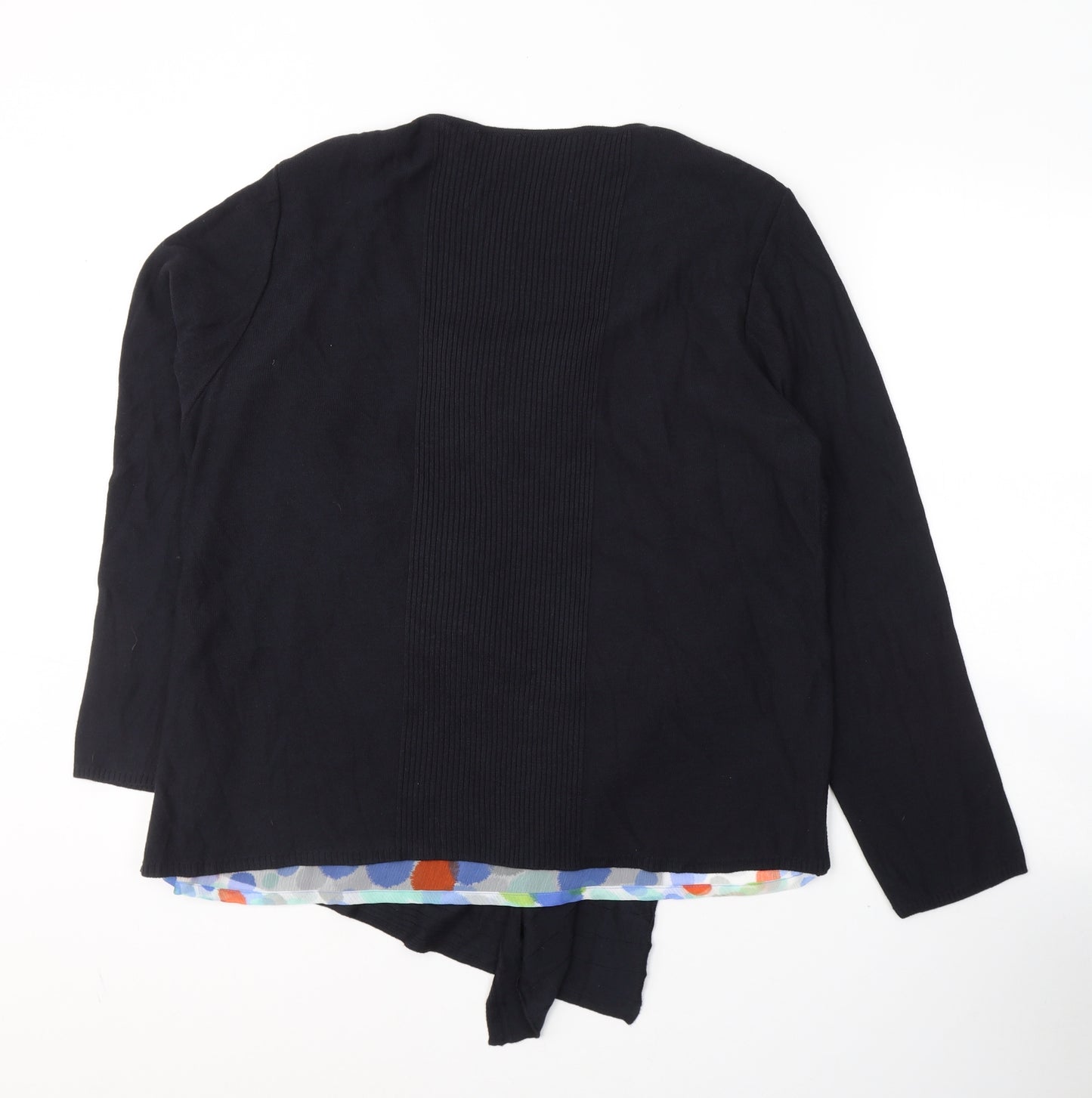 Per Una Womens Black  Viscose Basic Blouse Size 20 Round Neck - Cardigan effect