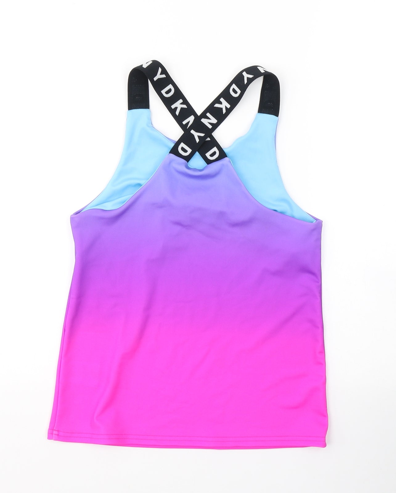 DKNY Womens Multicoloured Striped Polyamide Pullover Tank Size XS Round Neck Pullover