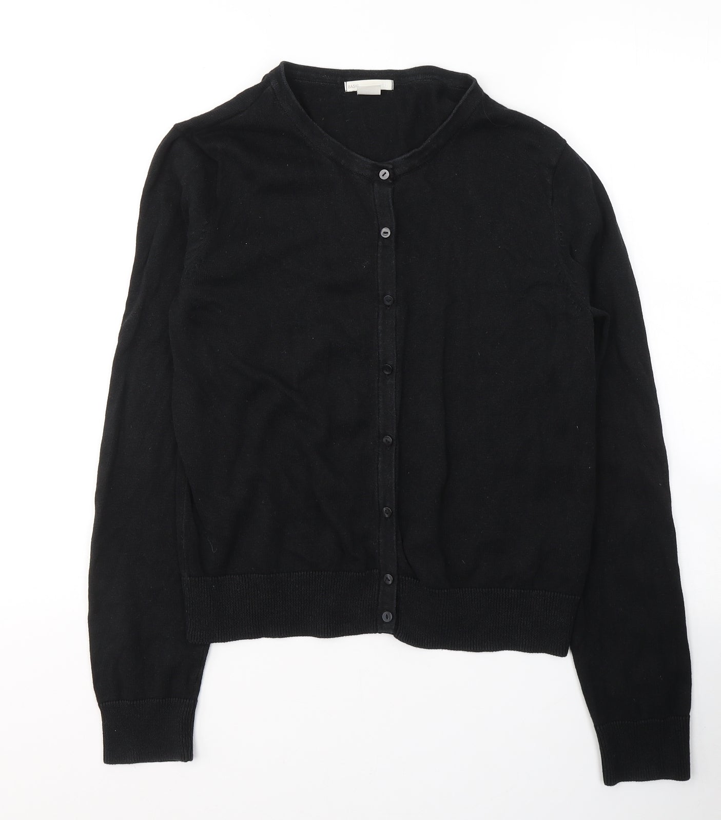 H&M Womens Black V-Neck  Cotton Cardigan Jumper Size S