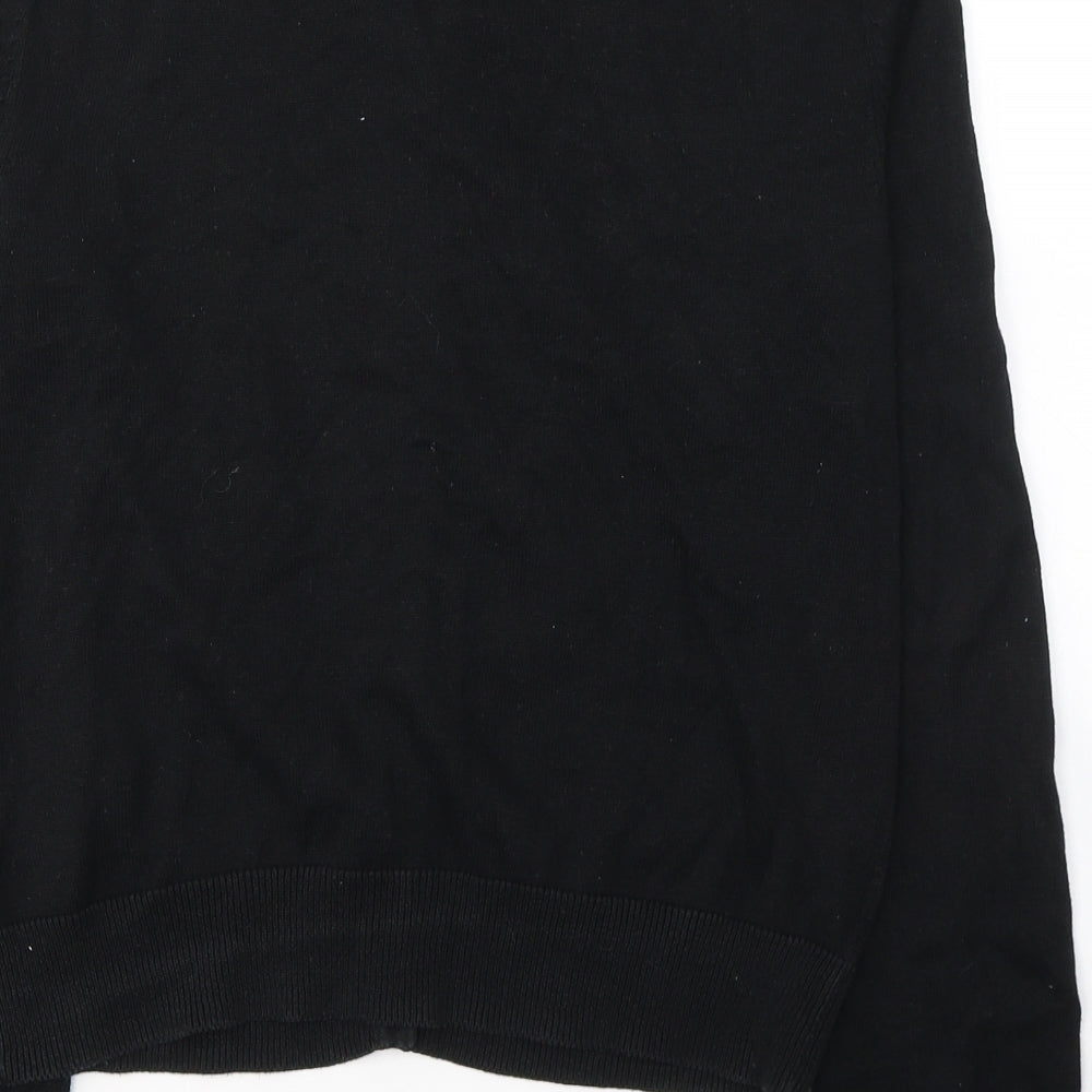 H&M Womens Black V-Neck  Cotton Cardigan Jumper Size S