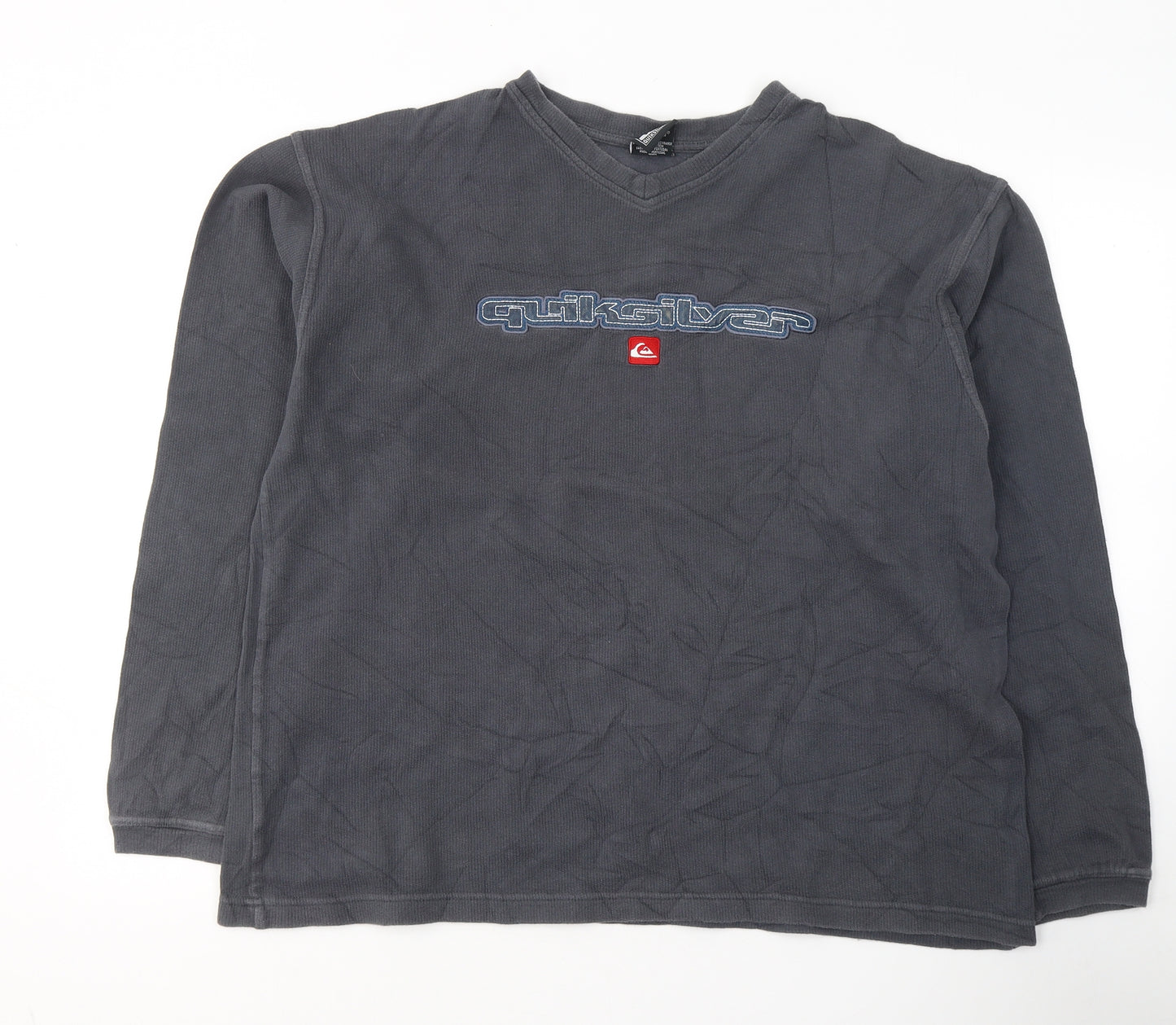 Quicksilver Mens Grey  Cotton Pullover Sweatshirt Size L