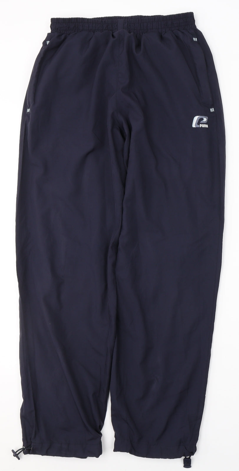 PUMA Mens Blue  Polyester Track Pants Trousers Size M L29 in Regular