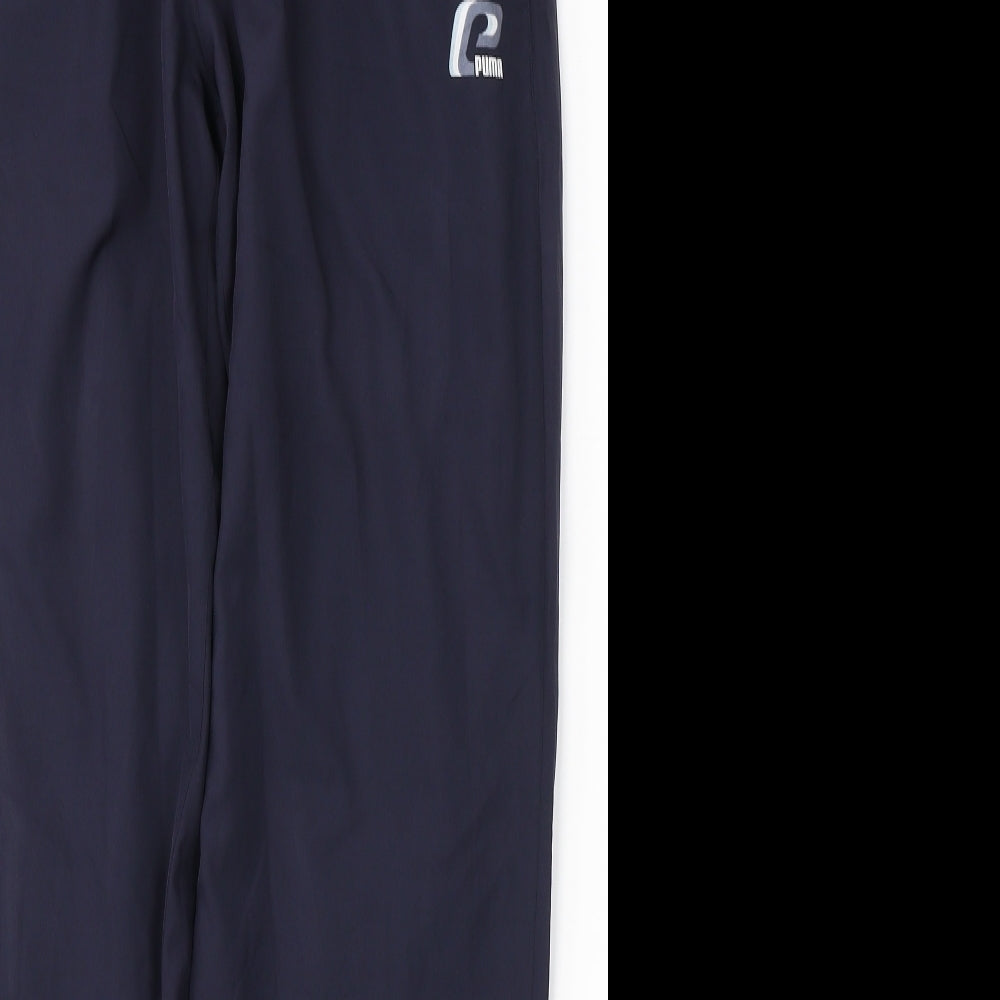 PUMA Mens Blue  Polyester Track Pants Trousers Size M L29 in Regular