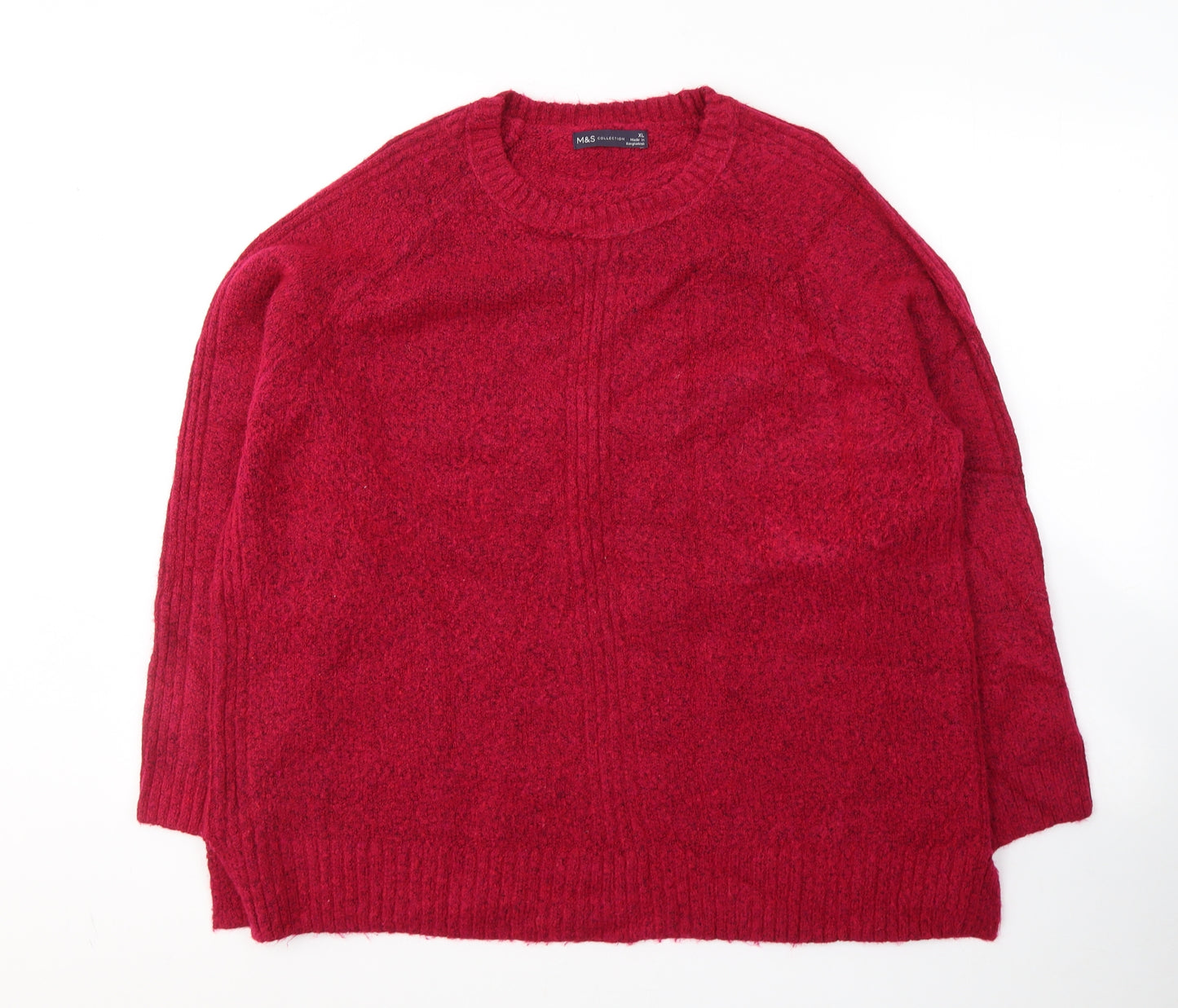 Marks and Spencer Womens Pink Round Neck  Acrylic Pullover Jumper Size XL