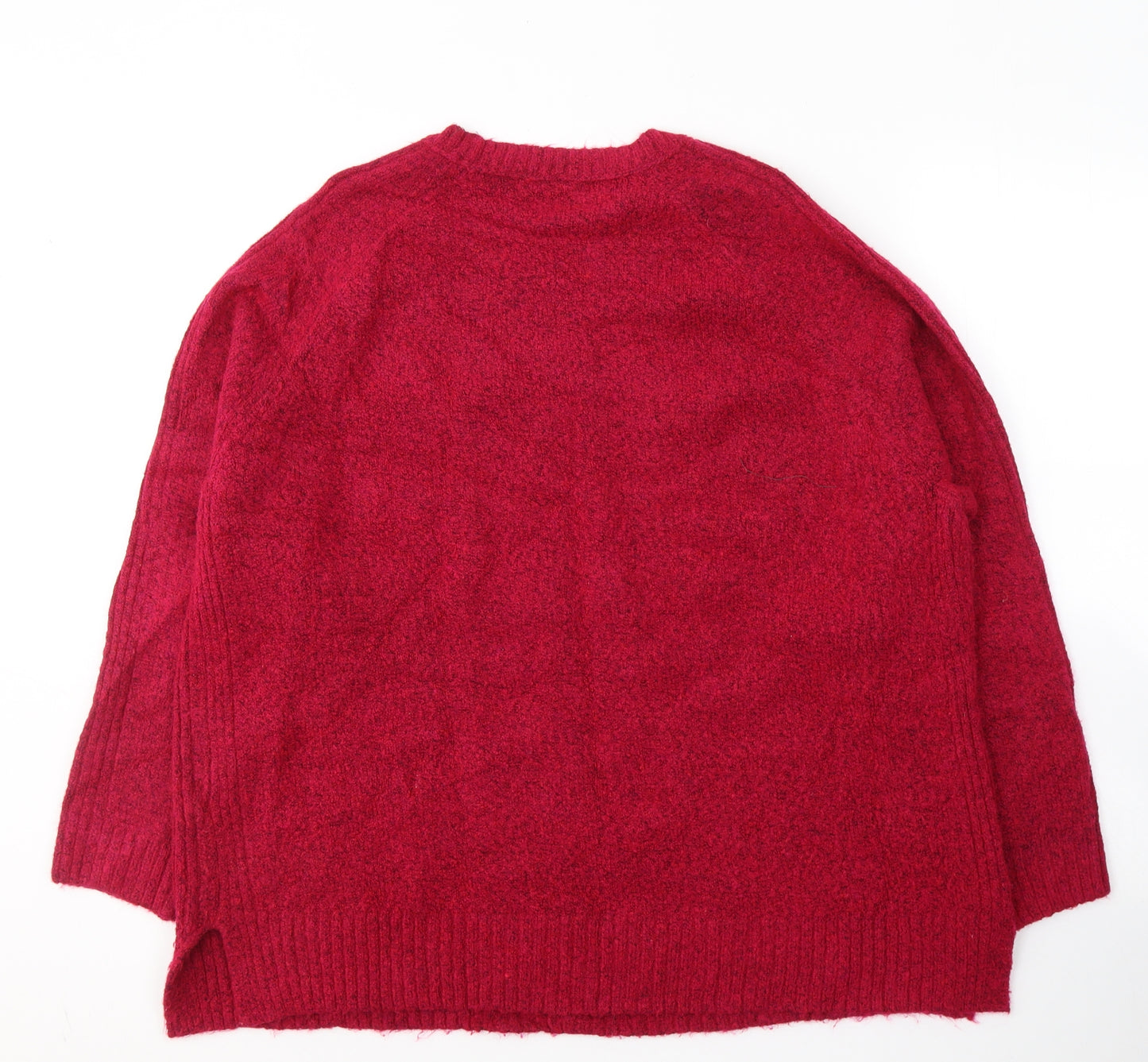 Marks and Spencer Womens Pink Round Neck  Acrylic Pullover Jumper Size XL
