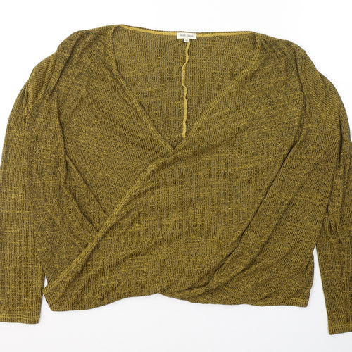 River Island Womens Green  Viscose Jersey Blouse Size 14 V-Neck