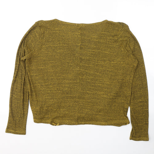 River Island Womens Green  Viscose Jersey Blouse Size 14 V-Neck