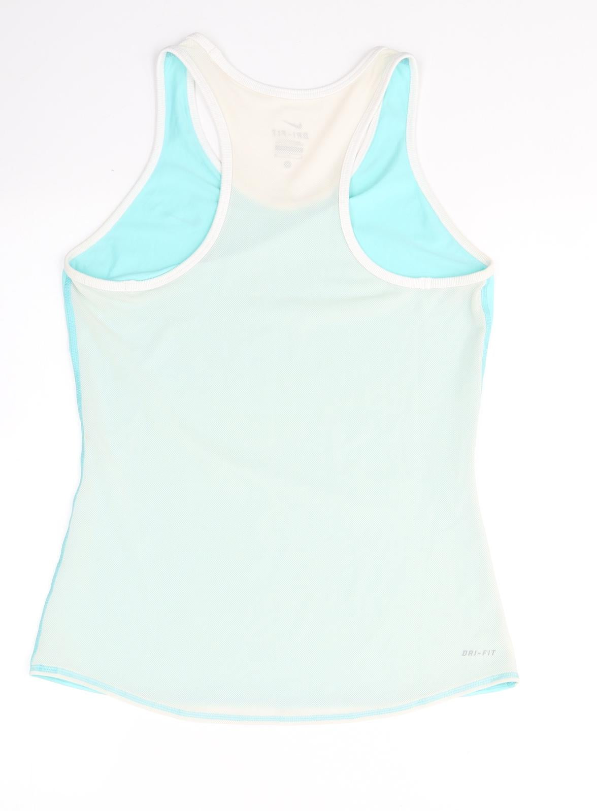 Nike Womens Blue  Polyester Basic Tank Size M Round Neck Pullover