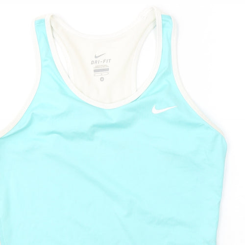 Nike Womens Blue  Polyester Basic Tank Size M Round Neck Pullover