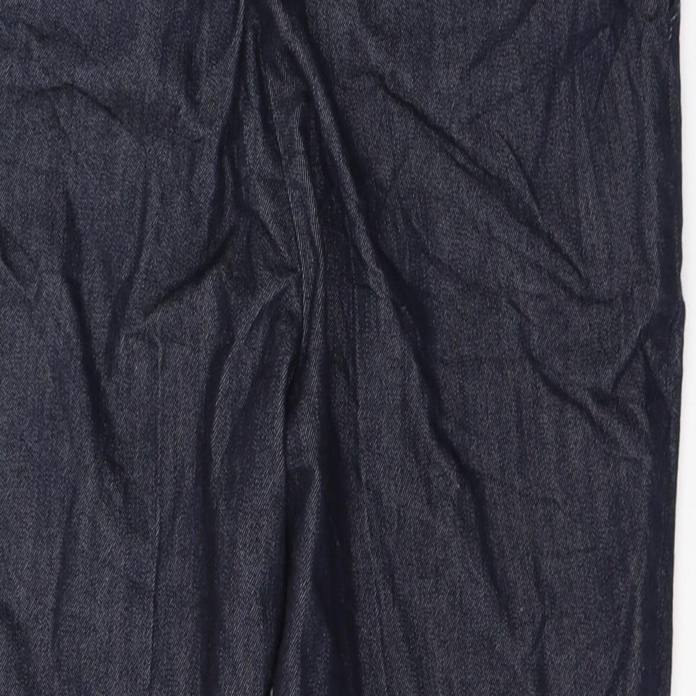 Marks and Spencer Womens Blue  Cotton Cropped Jeans Size 10 L22 in Regular Button