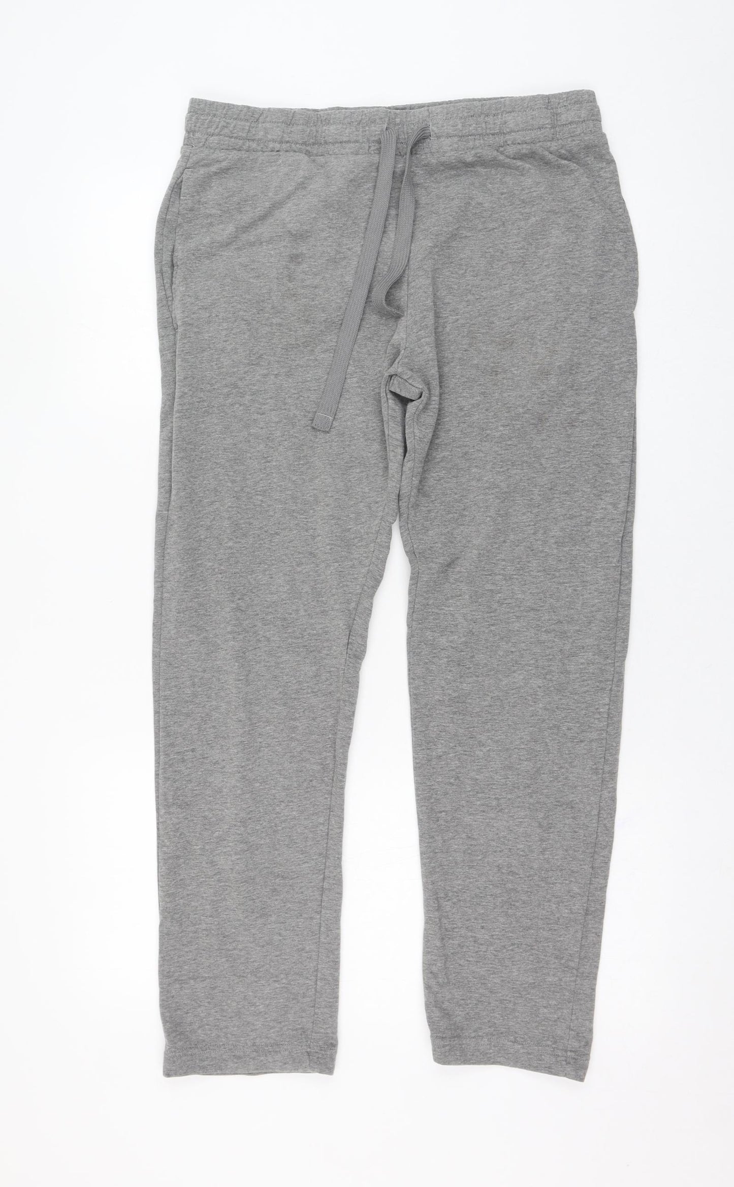 Marks and Spencer Mens Grey  Cotton Jogger Trousers Size M L28 in Regular