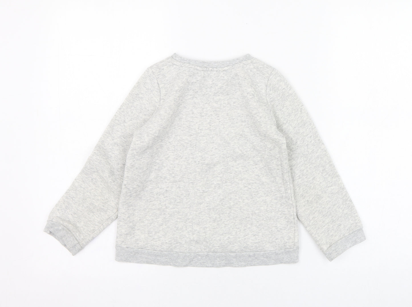 H&M Girls Grey  Cotton Pullover Sweatshirt Size 5-6 Years  Pullover - Cat, Rabbit