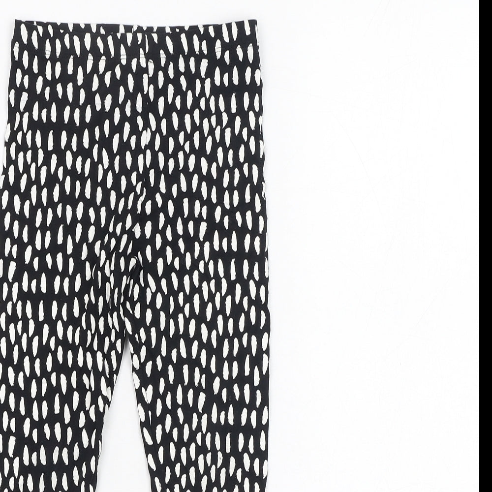 Matalan Girls Black  Cotton Jogger Trousers Size 4-5 Years  Regular Pullover - Leggings