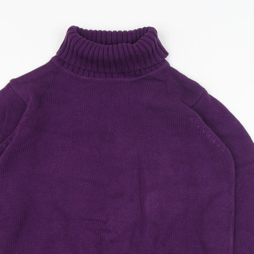 EWM Womens Purple Round Neck  Cotton Pullover Jumper Size 10