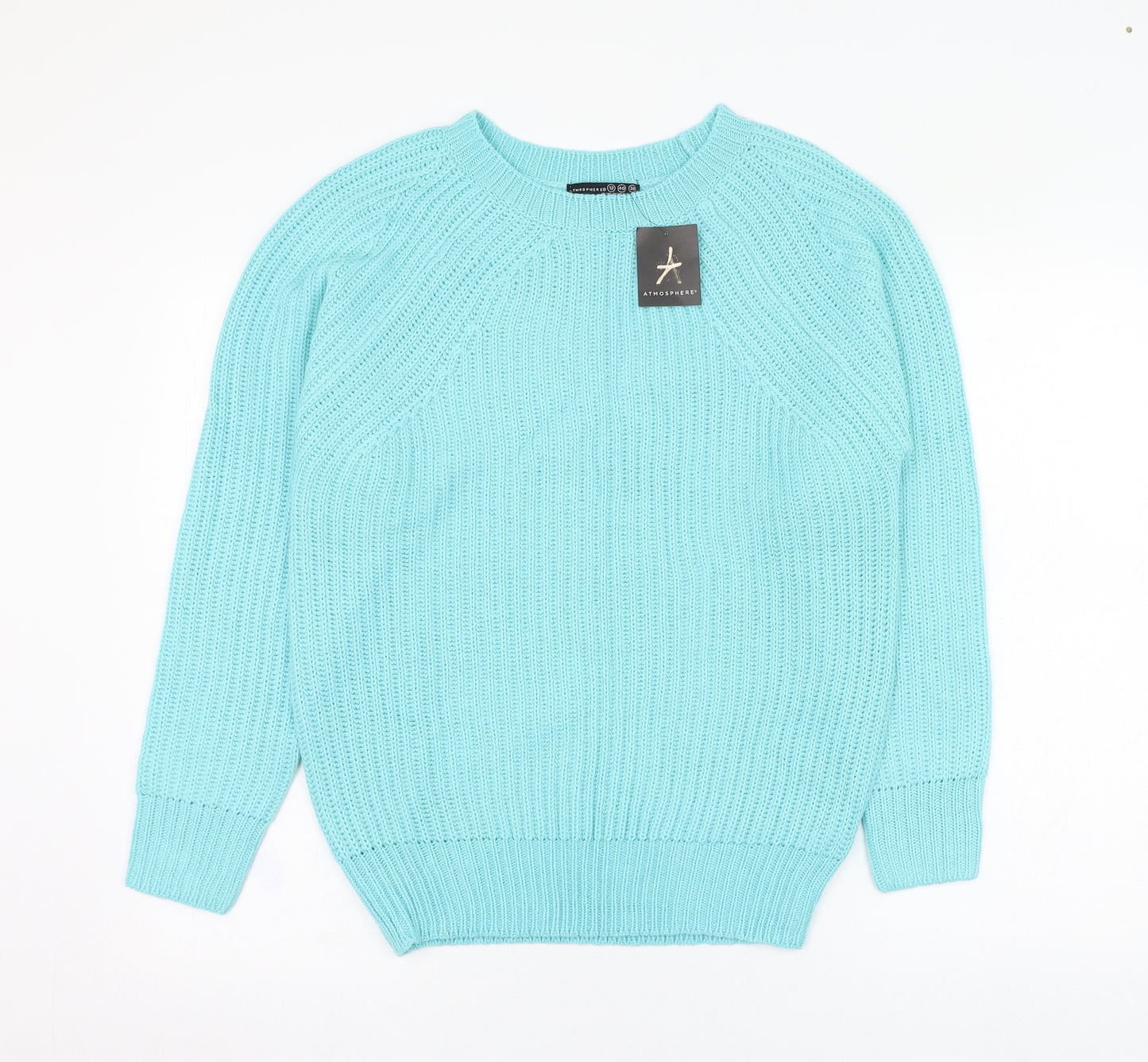 Atmosphere Womens Blue Round Neck  Acrylic Pullover Jumper Size 12