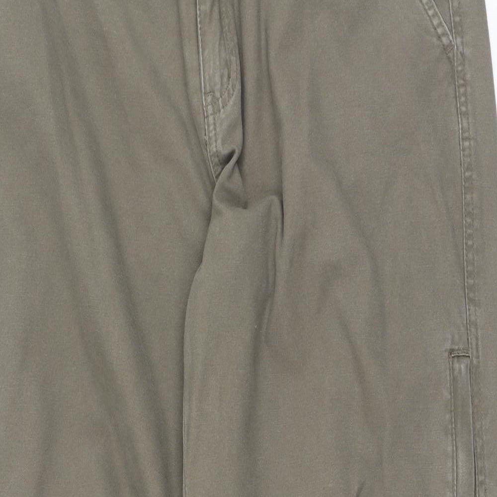 Topman Mens Brown  Cotton Cargo Trousers Size 36 L30 in Regular Zip