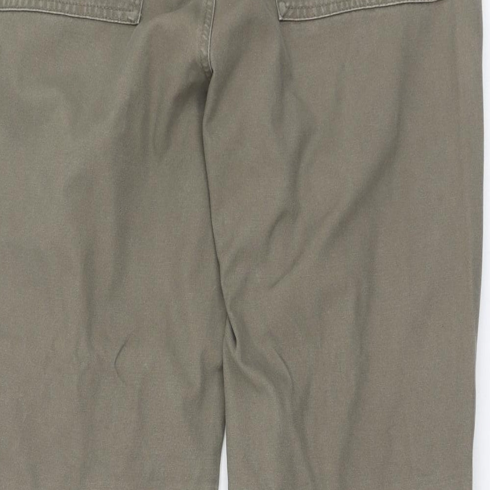 Topman Mens Brown  Cotton Cargo Trousers Size 36 L30 in Regular Zip