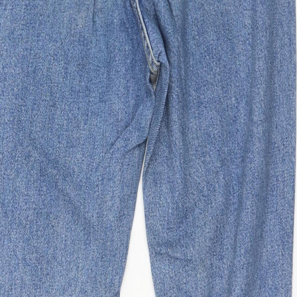 Primark Womens Blue  Cotton Straight Jeans Size 8 L28 in Regular Zip - Flower