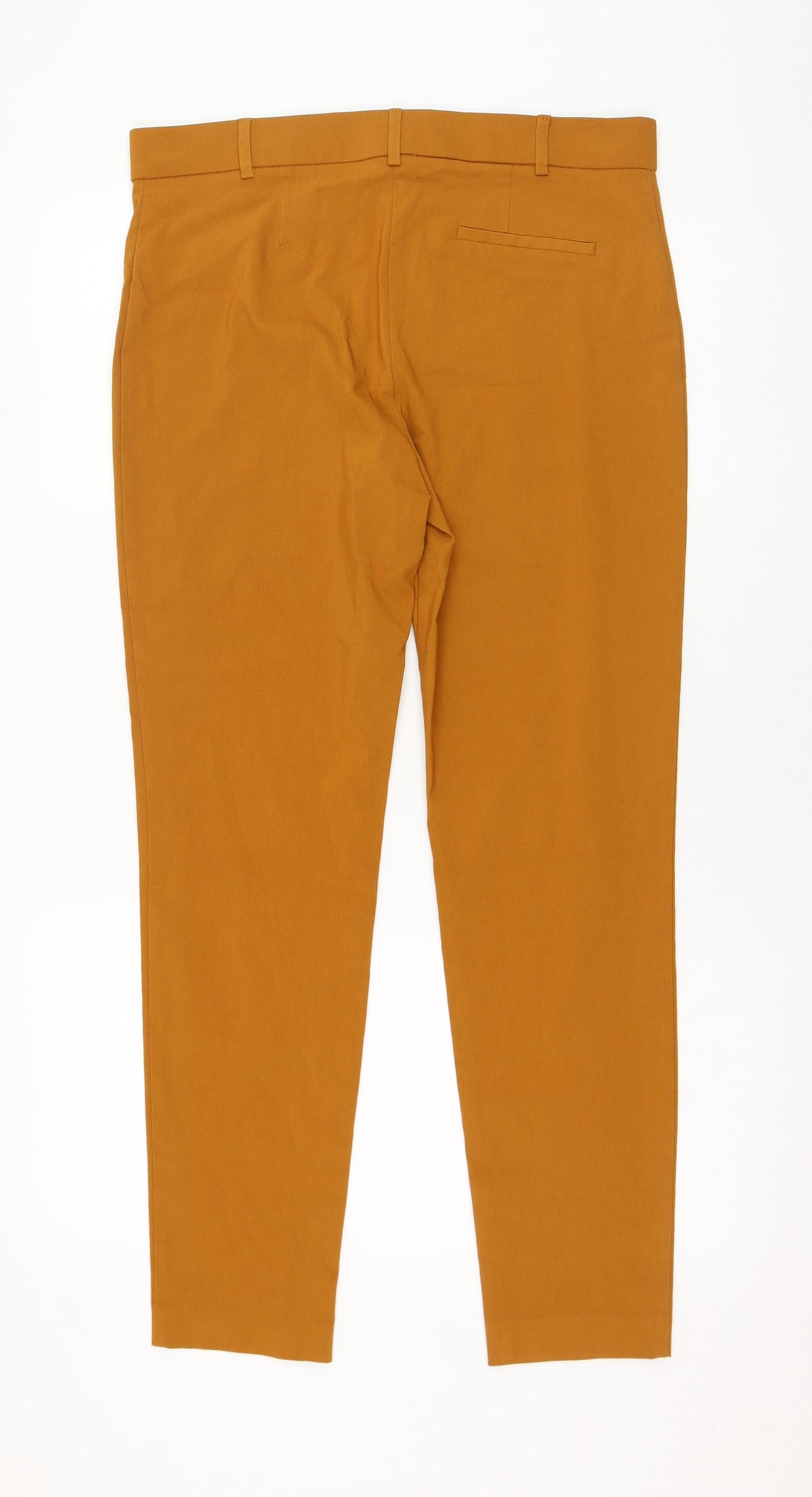 Primark Womens Orange  Viscose Carrot Trousers Size 16 L28 in Regular Zip