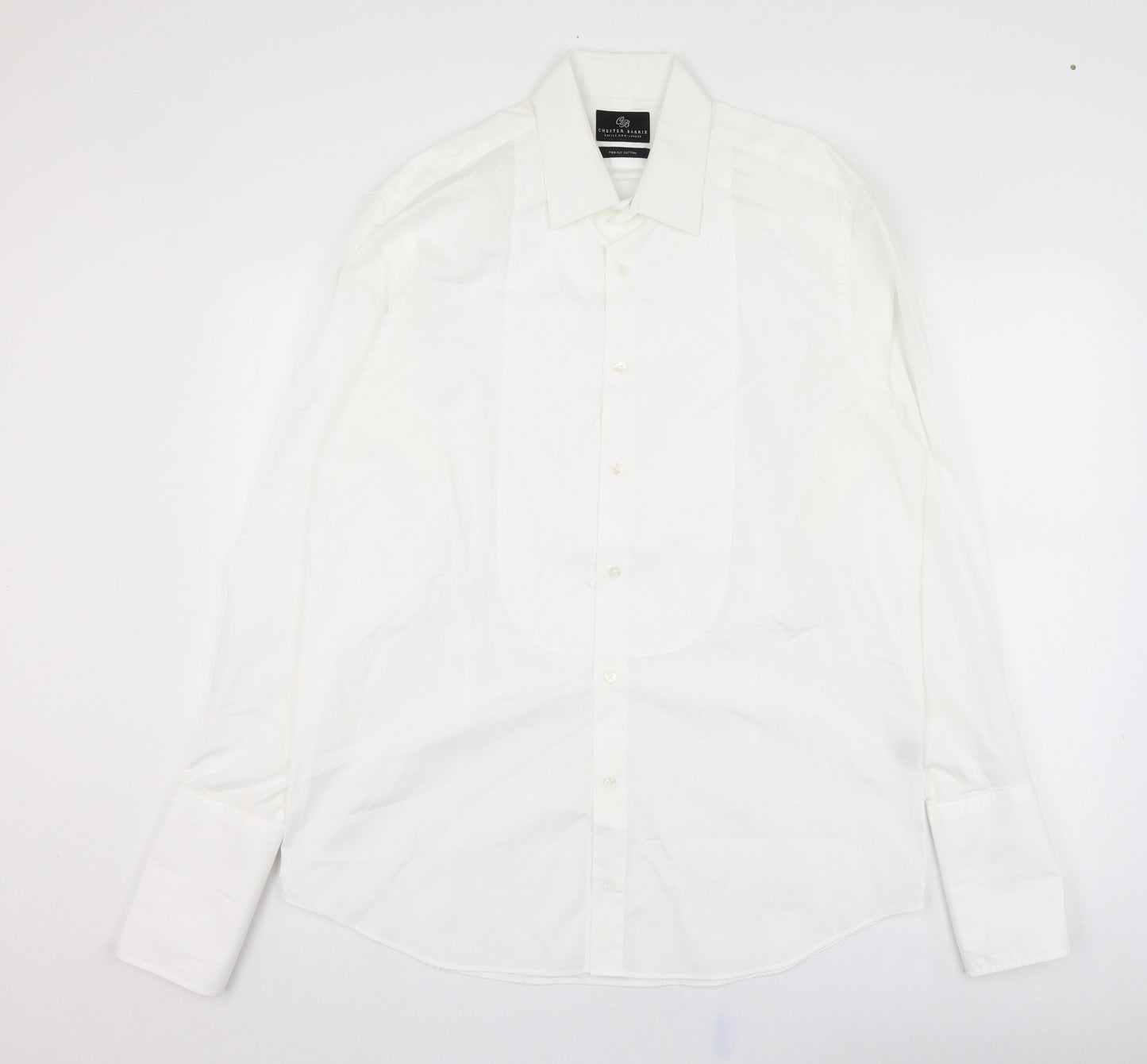 Chester Barrie Mens White  Cotton  Dress Shirt Size 16.5 Collared Button