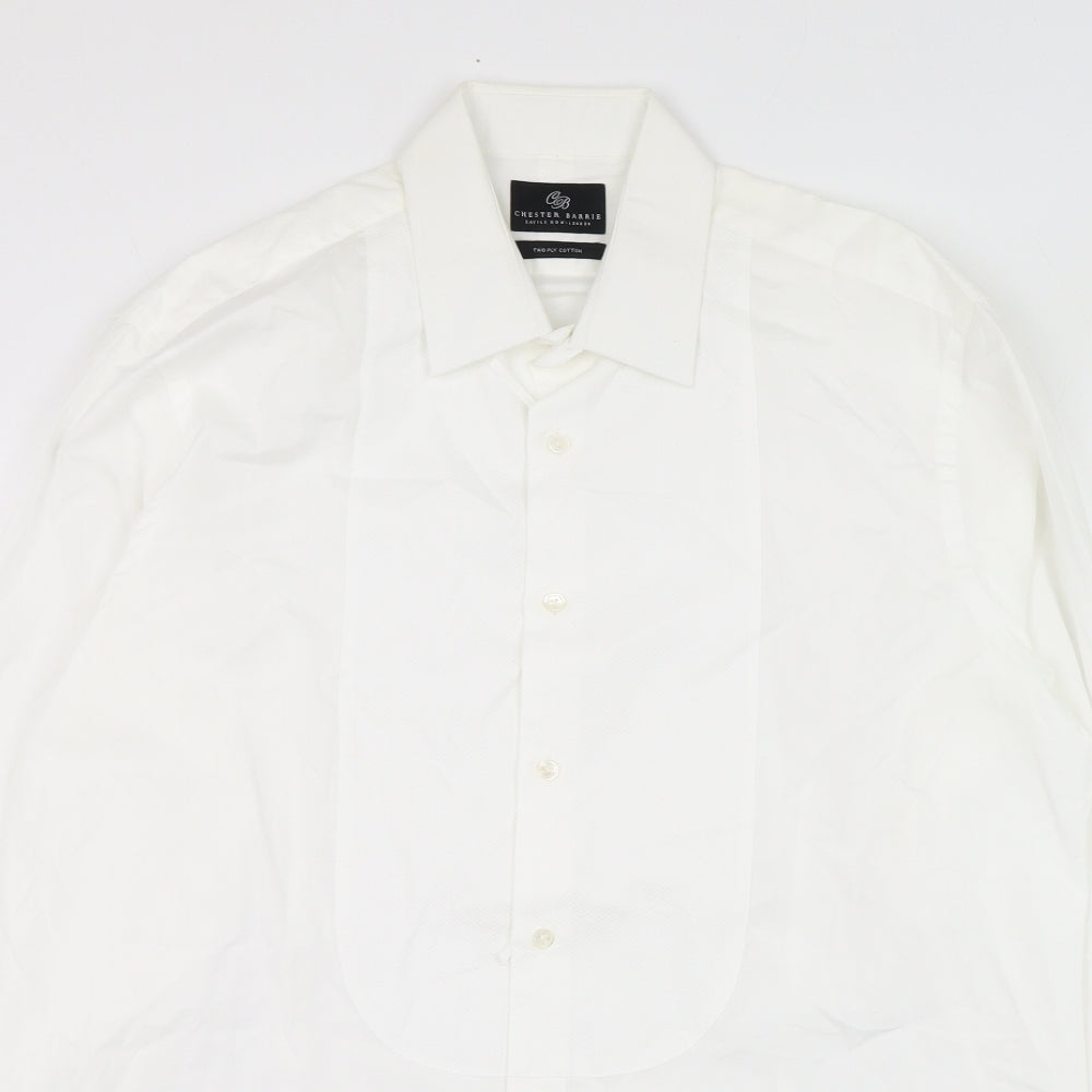 Chester Barrie Mens White  Cotton  Dress Shirt Size 16.5 Collared Button