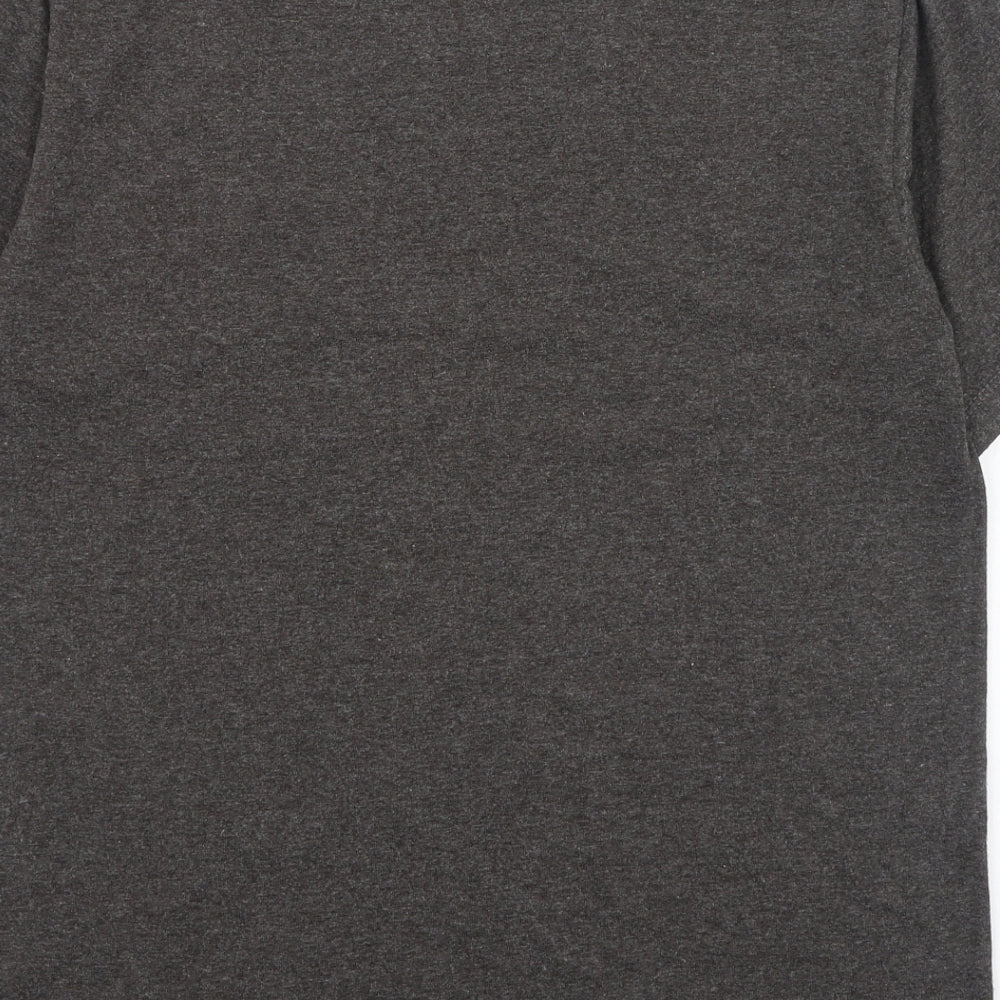 acdc Mens Grey  Cotton Basic T-Shirt Size S Round Neck Pullover - ACDC