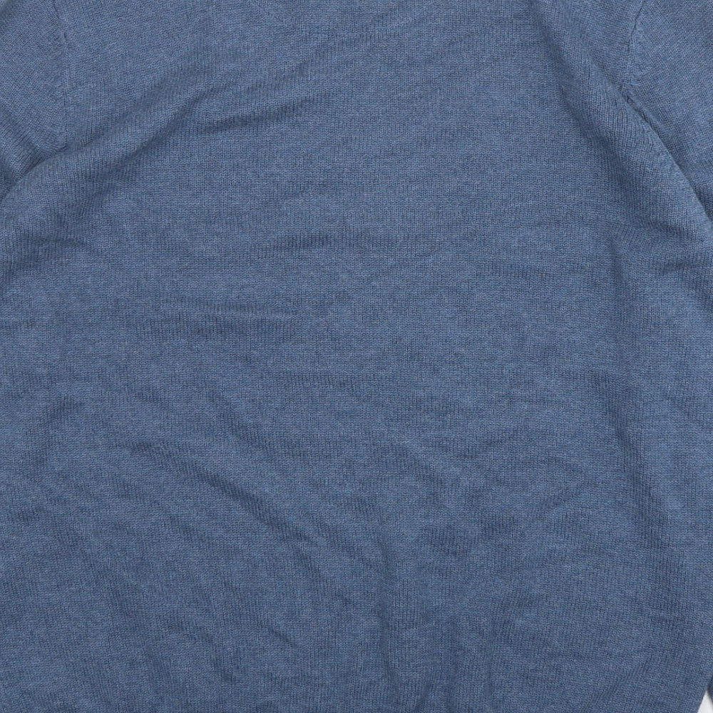 Maine New England Mens Blue Round Neck  Cotton Pullover Jumper Size L