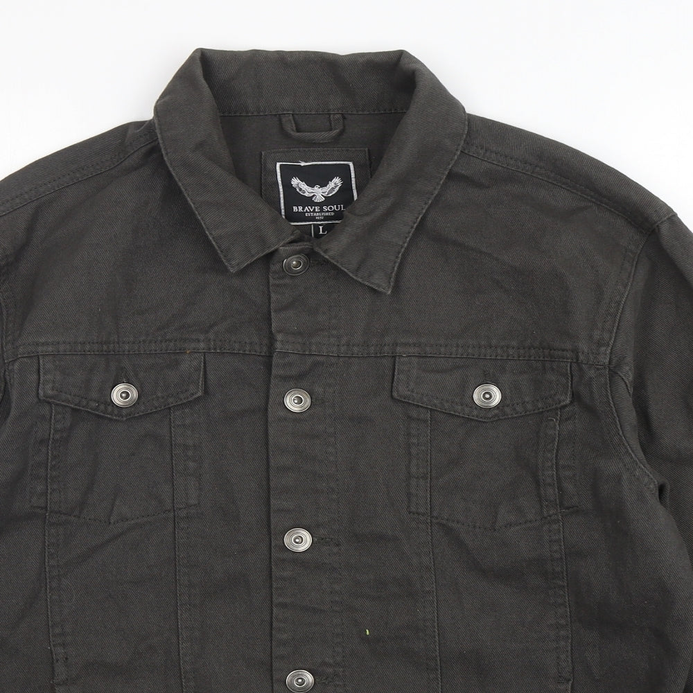 Brave Soul Mens Black   Jacket  Size L