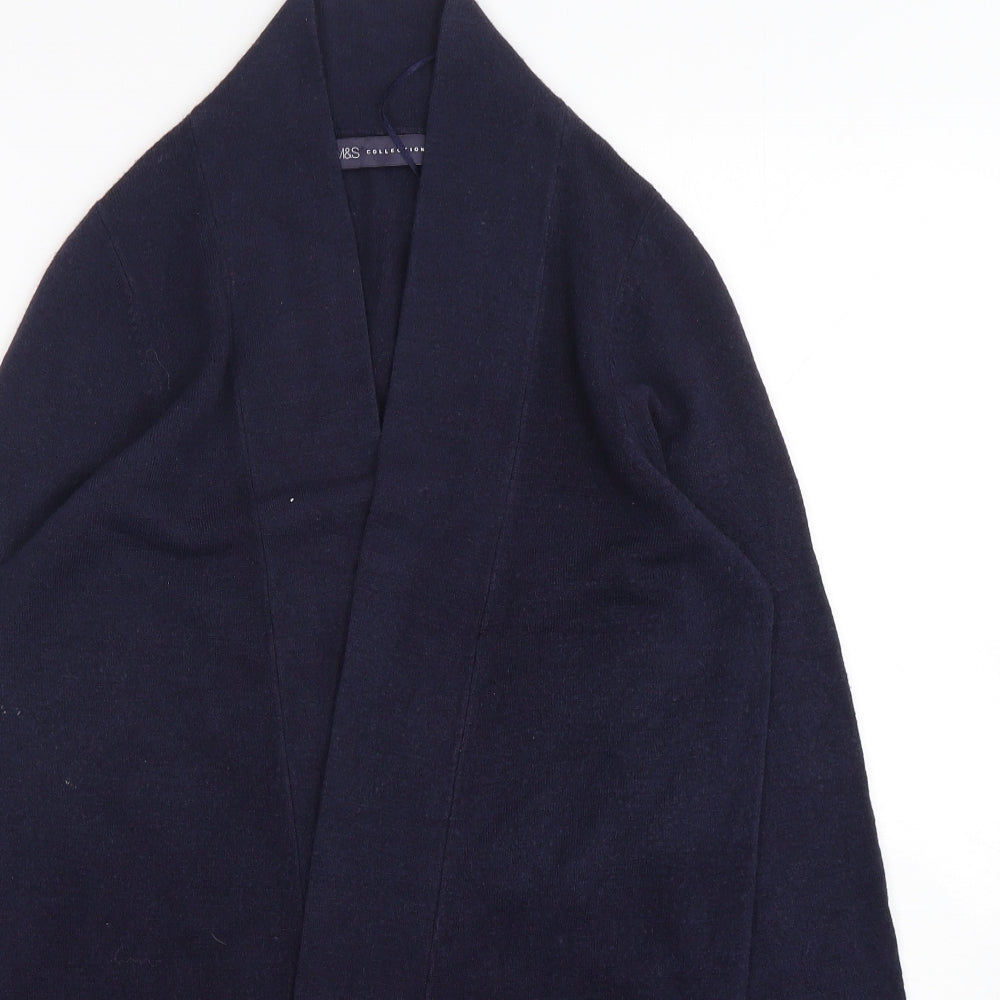 Marks and Spencer Womens Blue V-Neck  Acrylic Cardigan Jumper Size 10