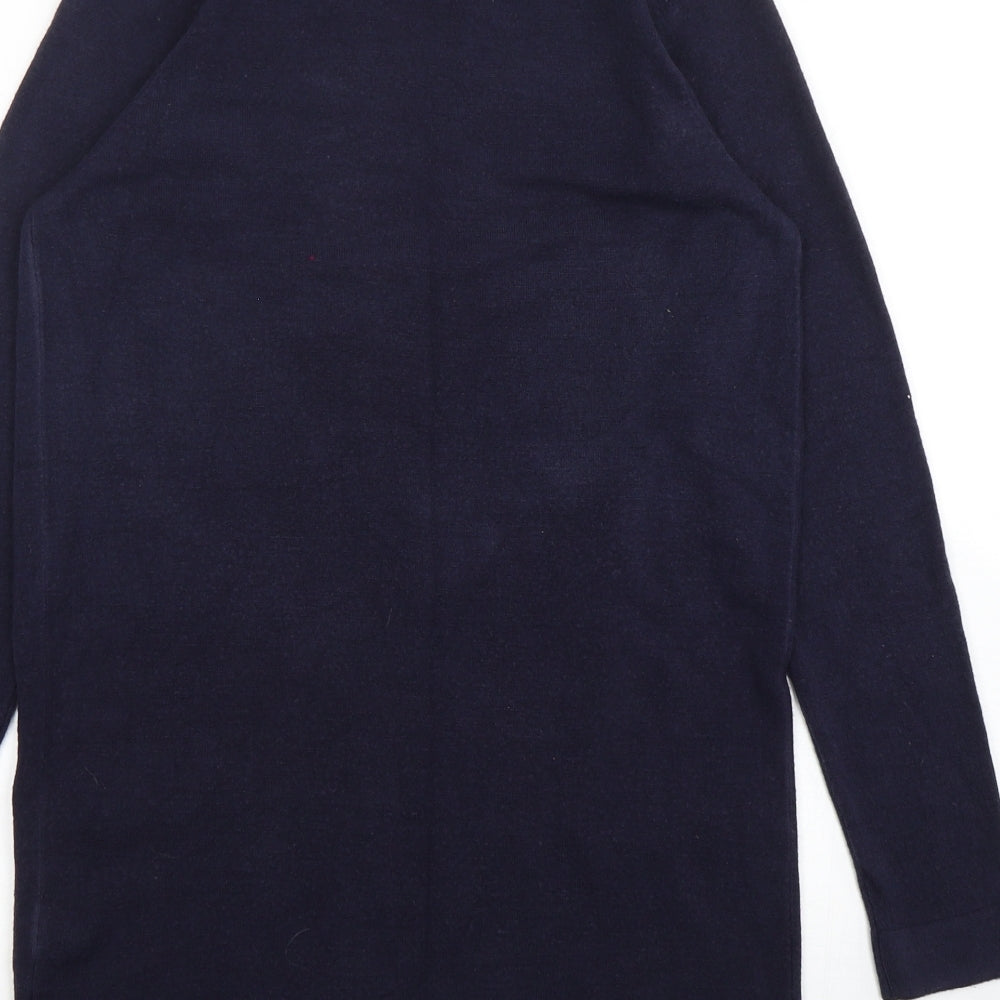 Marks and Spencer Womens Blue V-Neck  Acrylic Cardigan Jumper Size 10