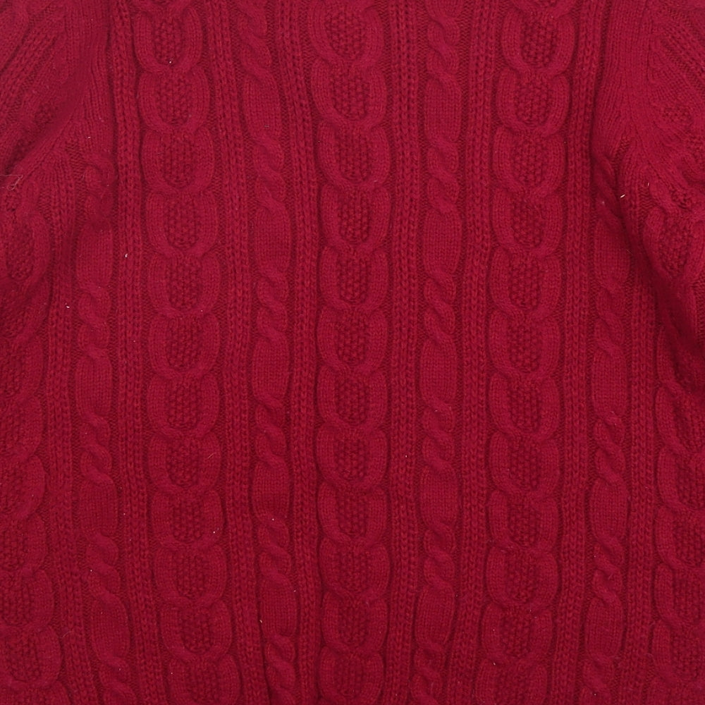 Maine New England Womens Purple Round Neck  Acrylic Cardigan Jumper Size 16