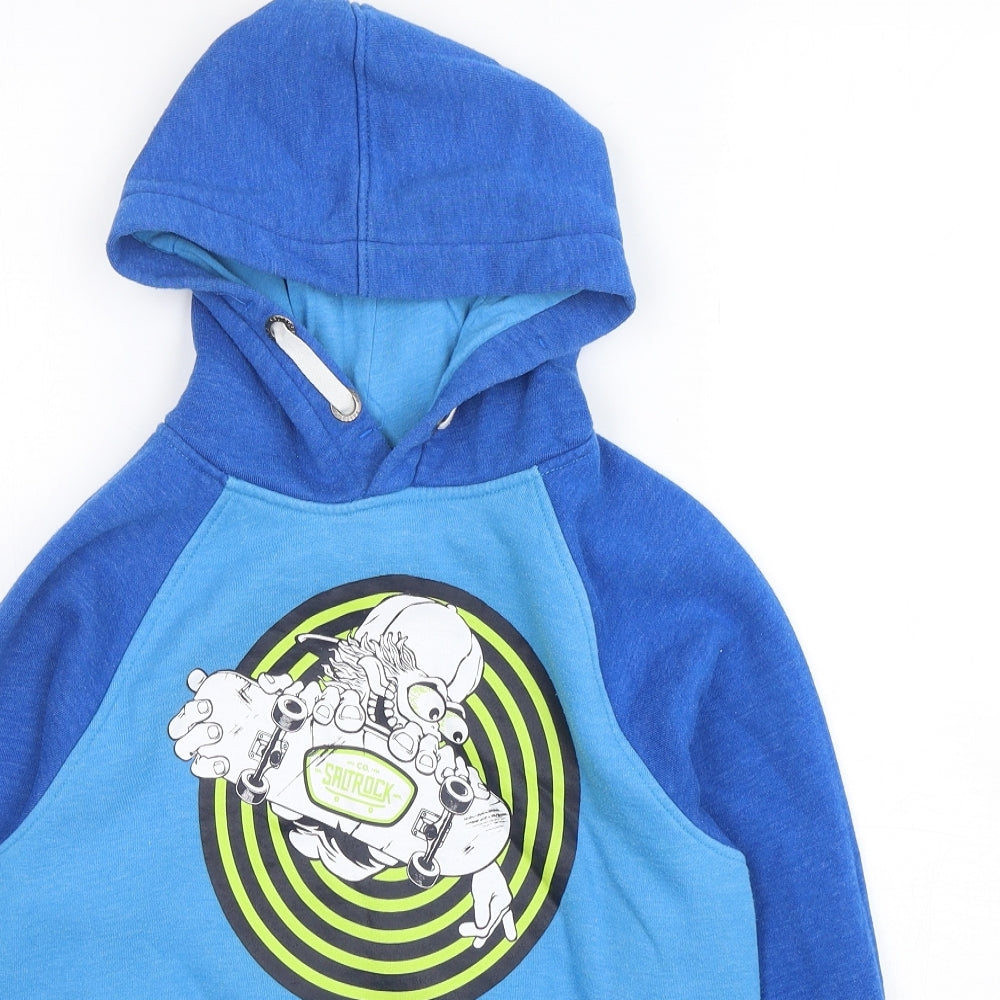 Saltrock Boys Blue  Cotton Pullover Hoodie Size 9-10 Years  Pullover