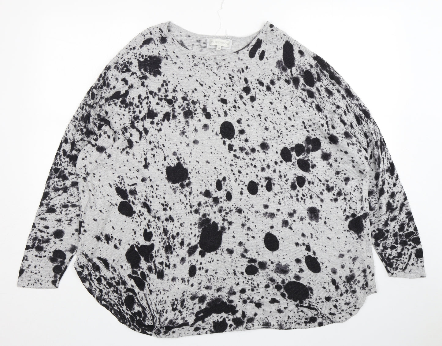 RJR.John Rocha Womens Multicoloured Round Neck Geometric Viscose Pullover Jumper Size 22