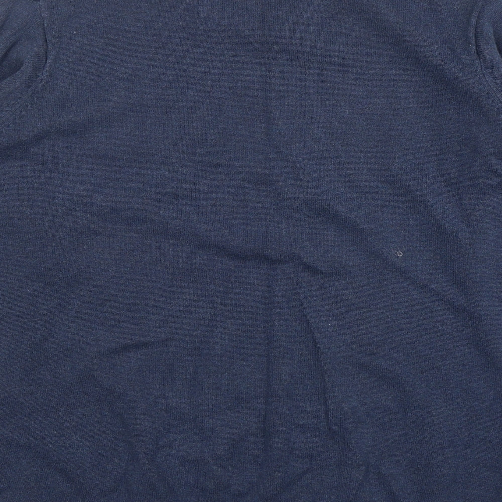 Morley Mens Blue V-Neck  Cotton Pullover Jumper Size XL