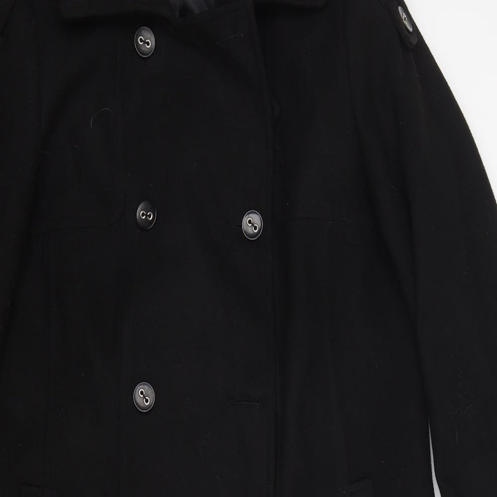 Wardrobe Essentials Womens Black   Overcoat Coat Size 16