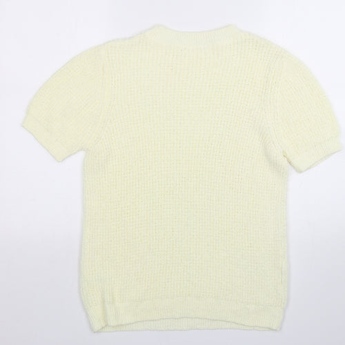 TU Womens Beige Round Neck  Cotton Pullover Jumper Size 14
