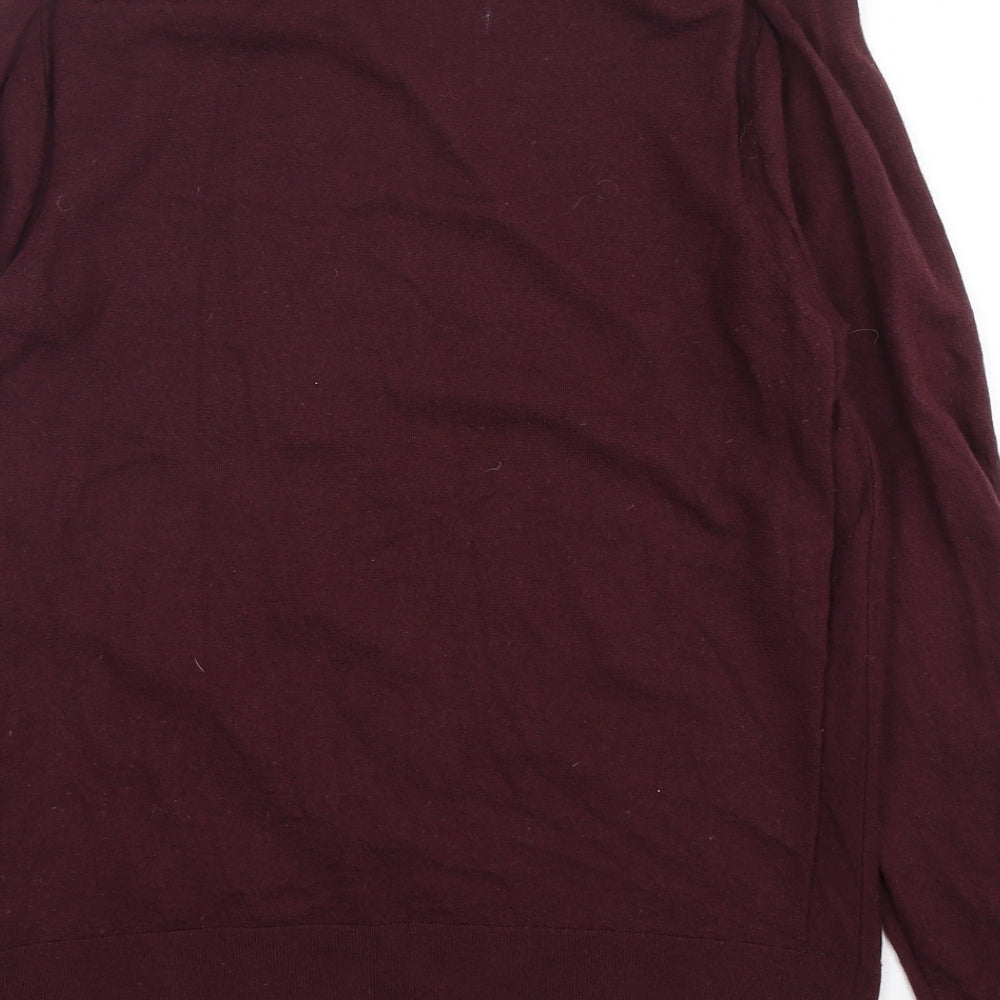 Michael Kors Womens Purple Round Neck  Wool Pullover Jumper Size 2XL