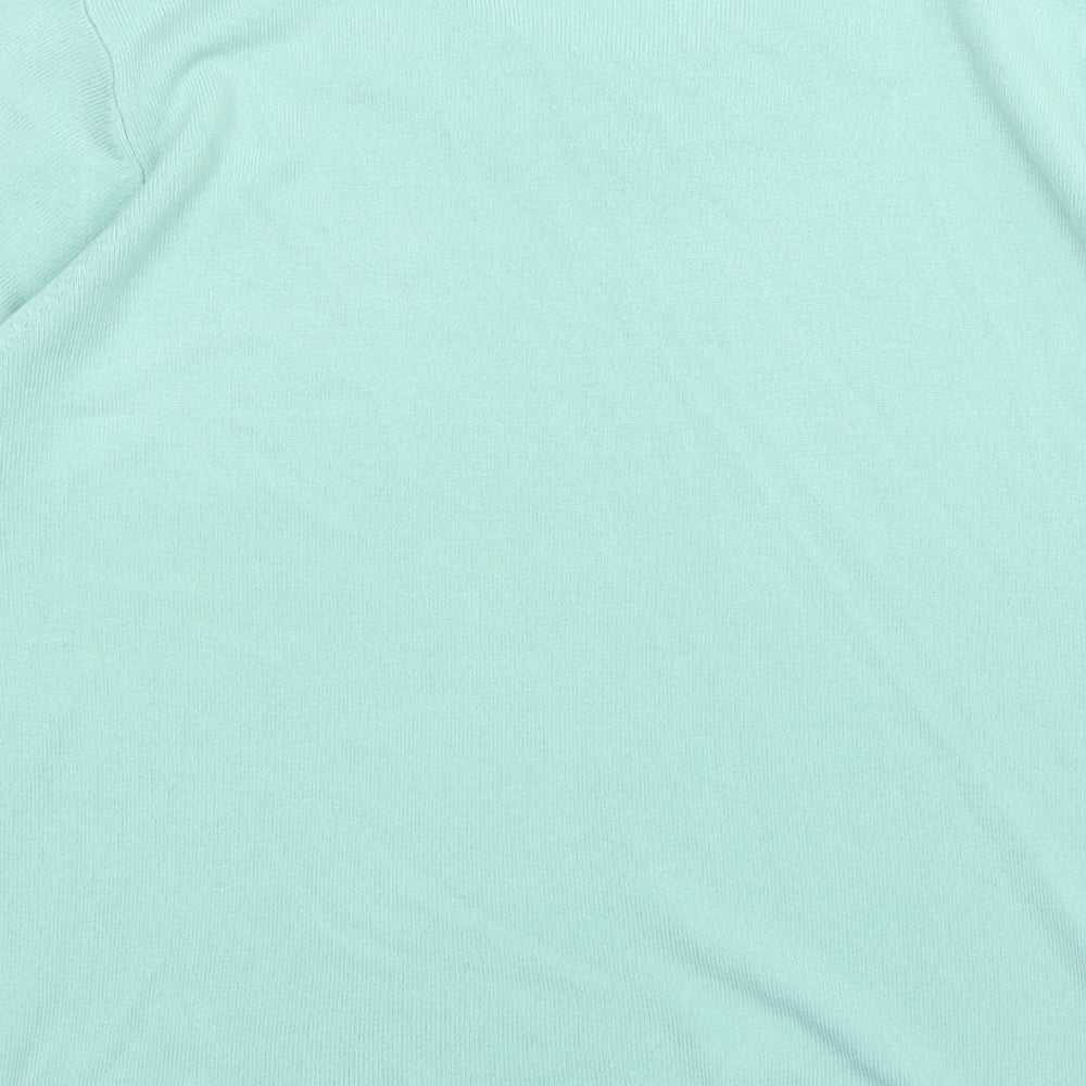 Marks and Spencer Womens Green Round Neck  Acrylic Pullover Jumper Size 16