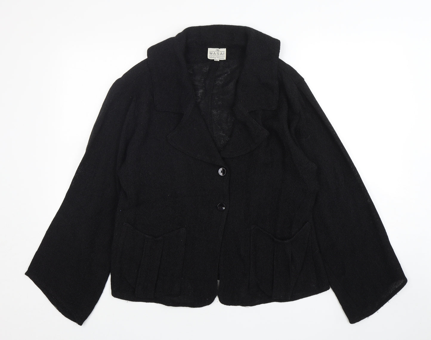The Masai Womens Black  Viscose Jacket Blazer Size XL