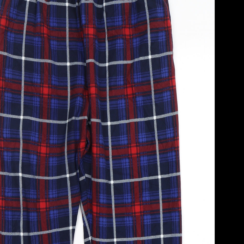 Marks and Spencer Mens Multicoloured Plaid Polyester  Pyjama Pants Size XL