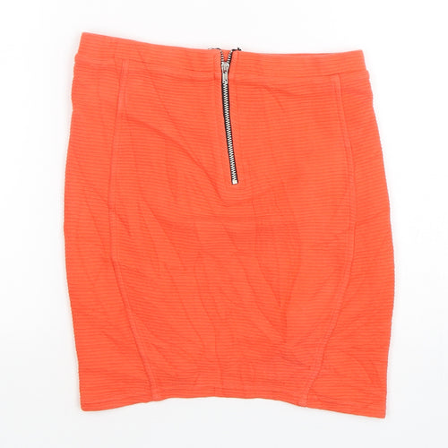 Topshop Womens Orange  Cotton Mini Skirt Size 8