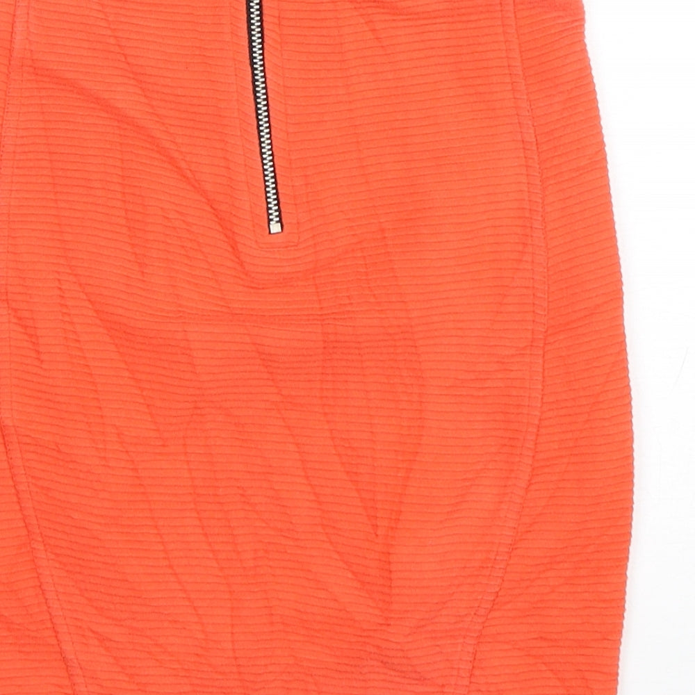 Topshop Womens Orange  Cotton Mini Skirt Size 8