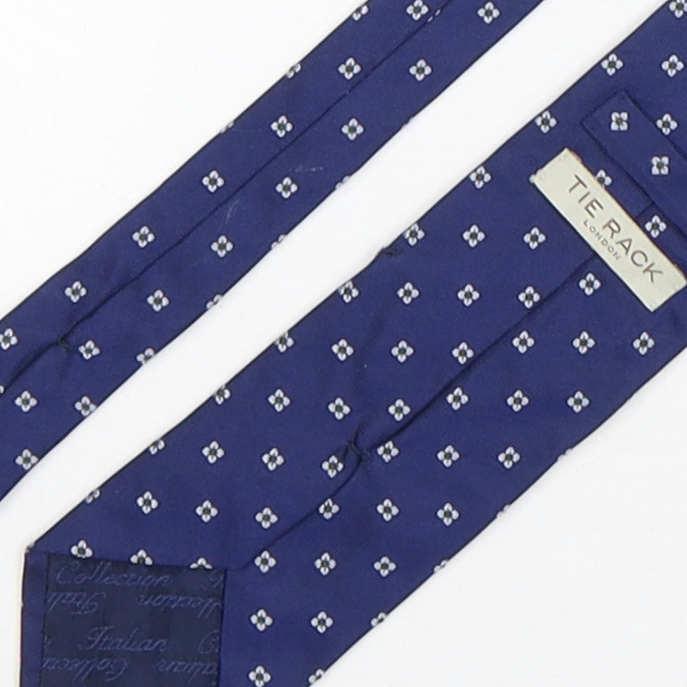 Tie Rack  Mens Blue Floral Silk Pointed Tie One Size