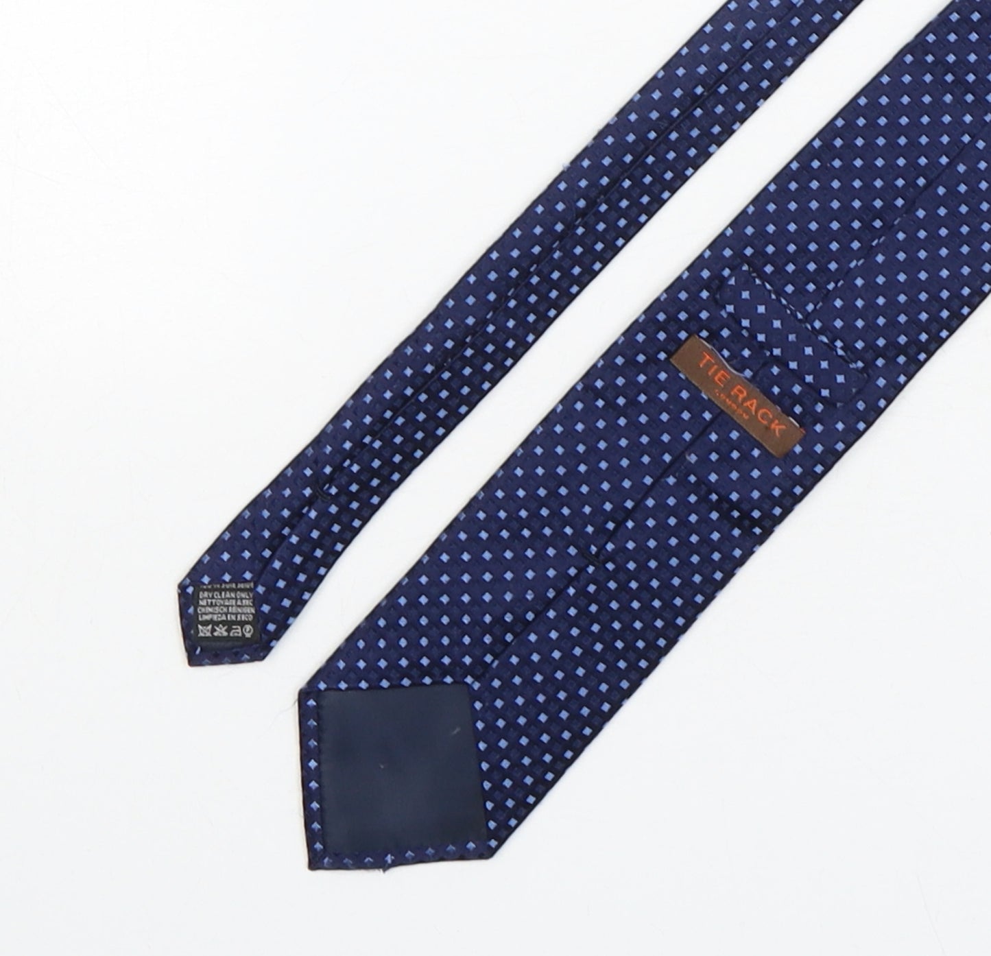 Tie Rack  Mens Blue Plaids & Checks Silk Pointed Tie One Size